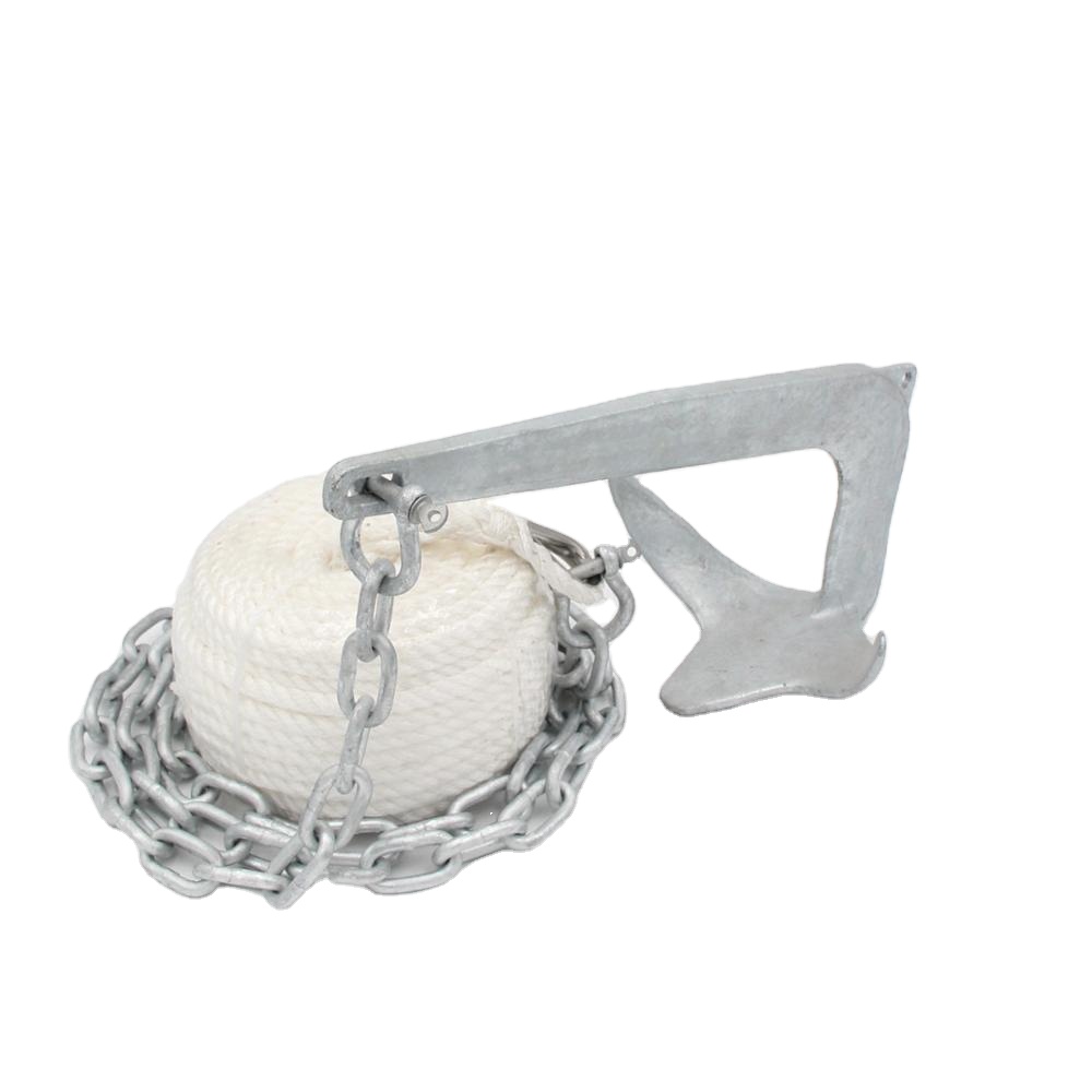 Boat Anchor Kit Galvanized - Kit Jangkar Bruce dengan Tali dan