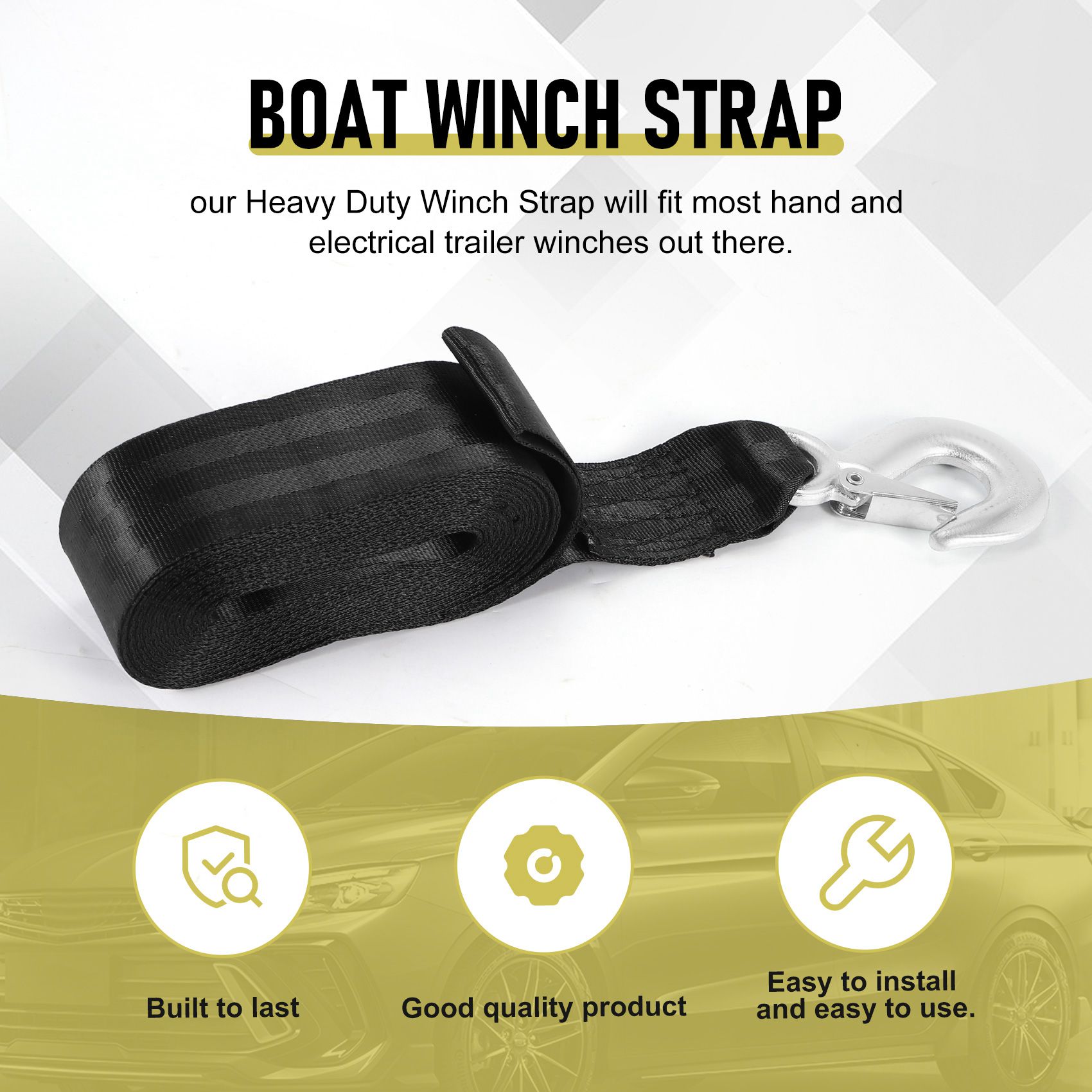 AEF5-Pengganti Tali Winch Trai - Boat Trailer Winch Strap ulasan dan harga