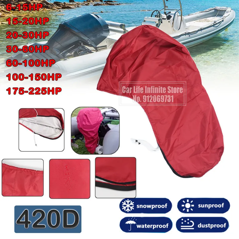 420D 6-225HP Penutup Mesin Len - Outboard Motor Cover Waterproof ulasan dan harga