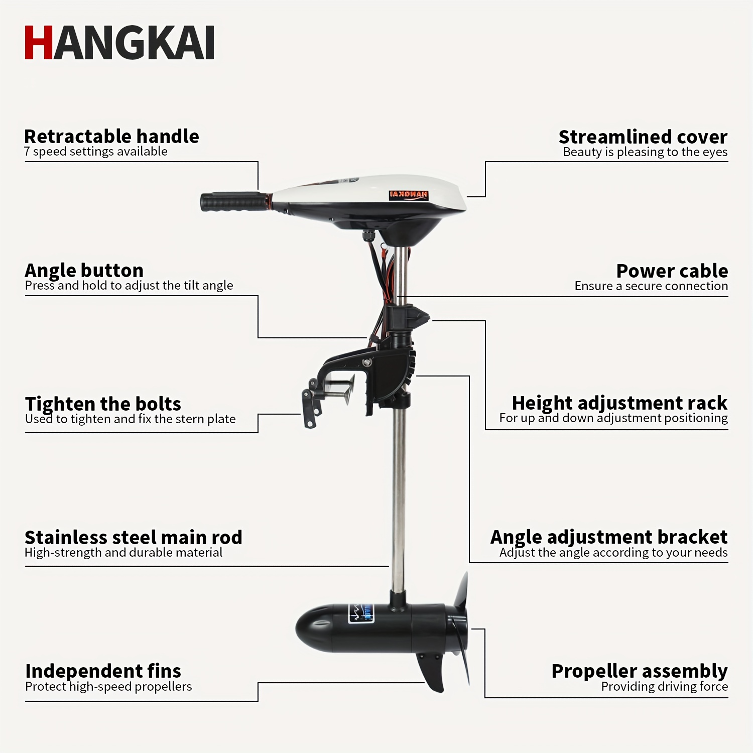 Motor Trolling Listrik KOETSU  - Electric Outboard Motor 3Hp ulasan dan harga