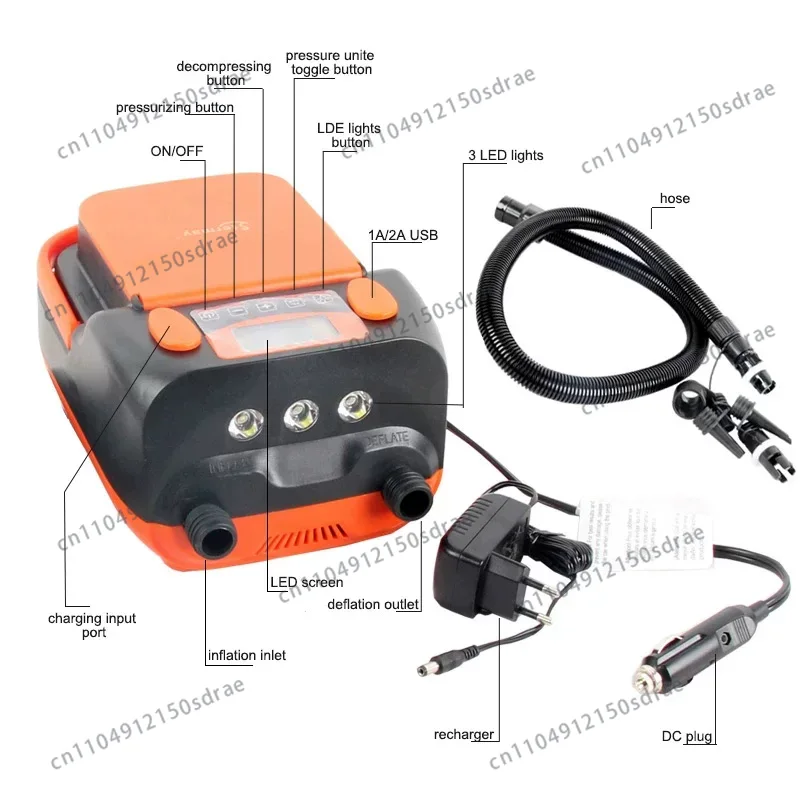DC12V 110W untuk Perahu Karet, - Inflatable Boat Electric Pump ulasan dan harga