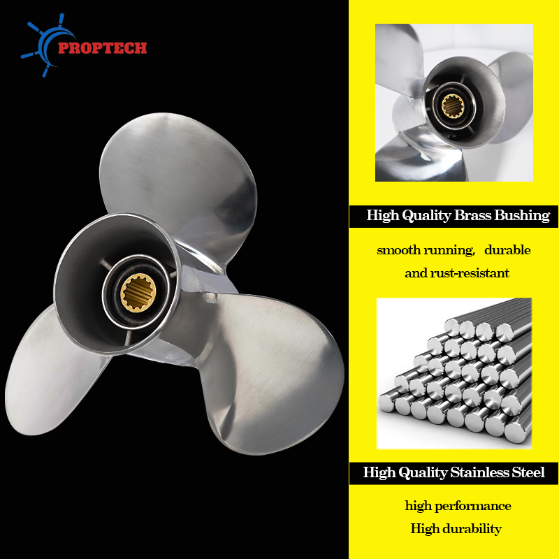 Baling-baling perahu 11/1x14,  - Outboard Motor Propeller Stainless ulasan dan harga
