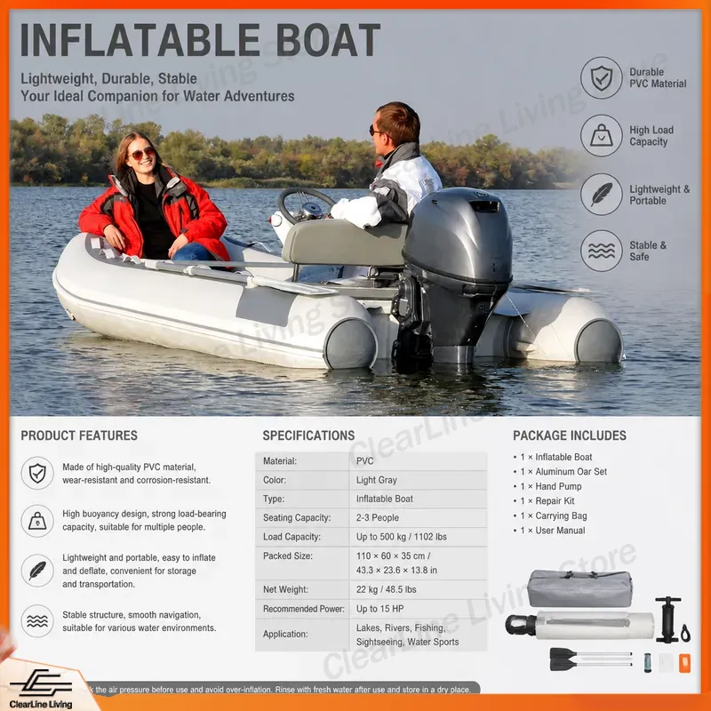 Perahu Karet Mini 3M 3.3M, Lam - Inflatable Boat 3.3M Pvc ulasan dan harga